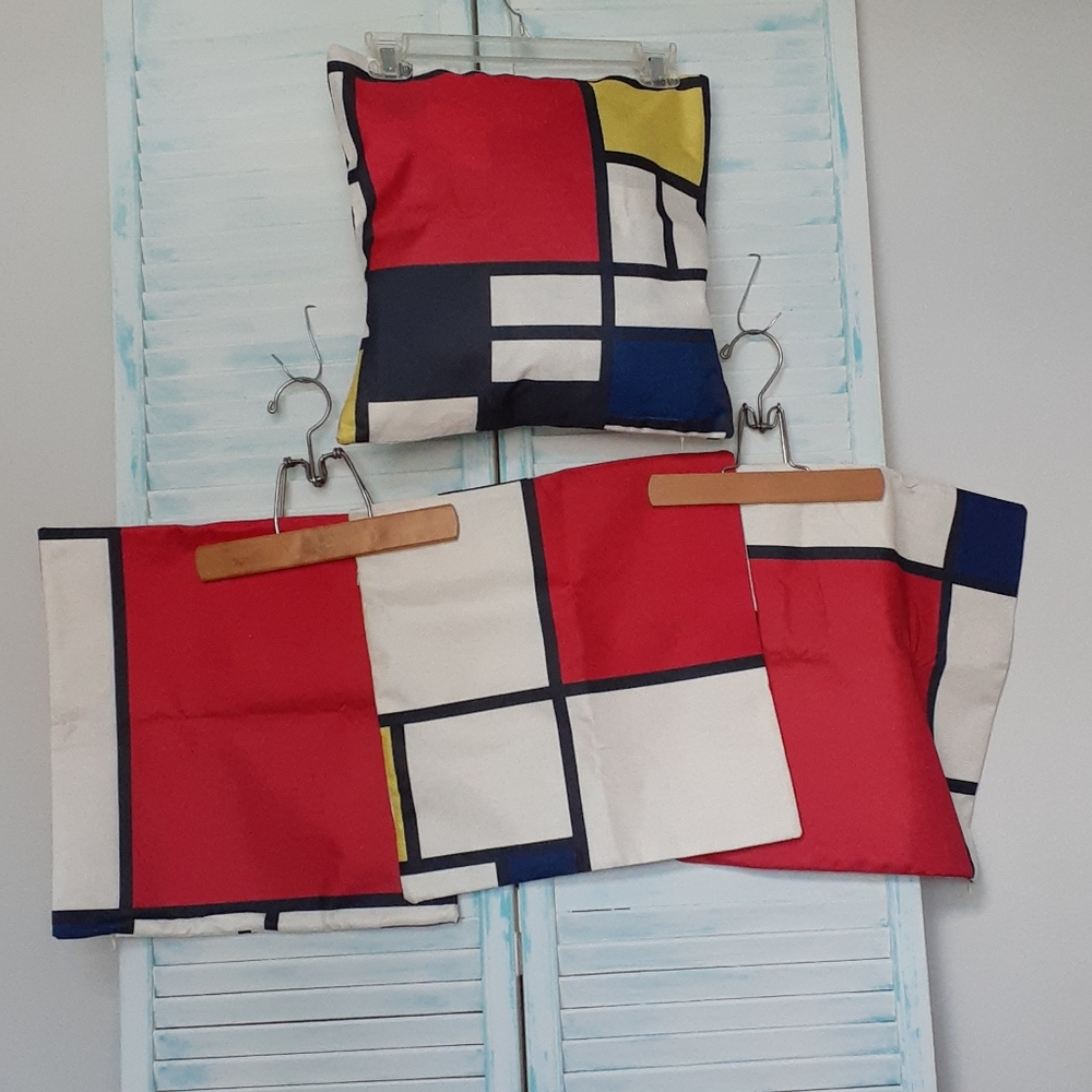4 Geometric Primary Pillow Case Cover Sham